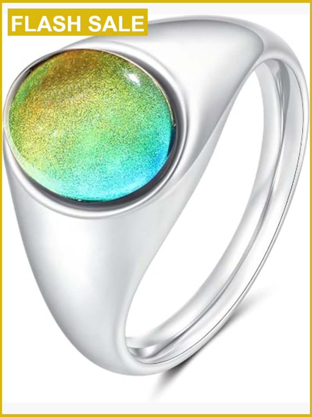 Mood Ring Stackable Color Changing Ring Gold Plated Stainless Steel Dainty